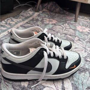 Nike Kids Black White and Orange Sneakers